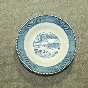 Currier & Ives "Winter School House" 6.25" Soup / Cereal Bowl